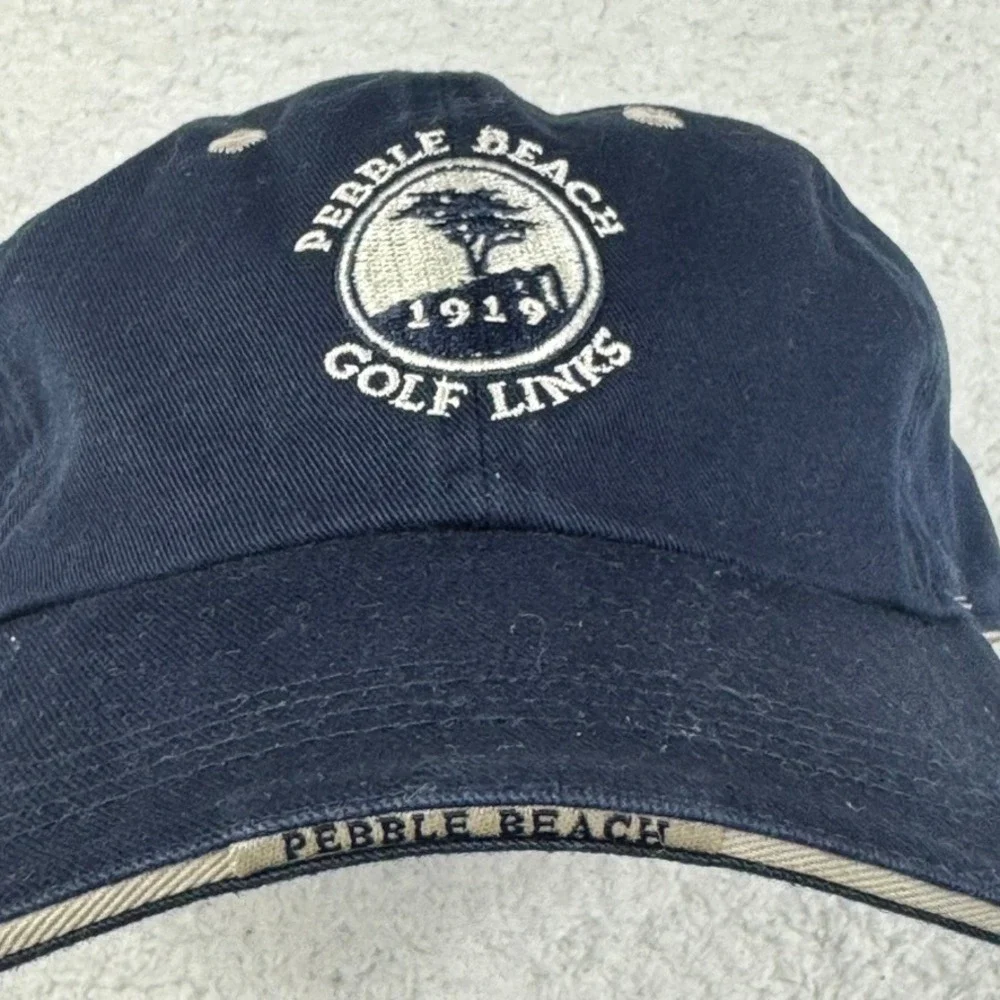 Pebble Beach Golf Links Hat Mens OS Navy Blue Embroidered Special Edition Cap